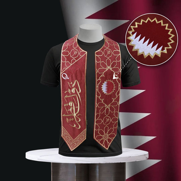 Custom Embroidered Velvet Scarfs for all GCC National Days - Karyan Art | كاريان أرت 