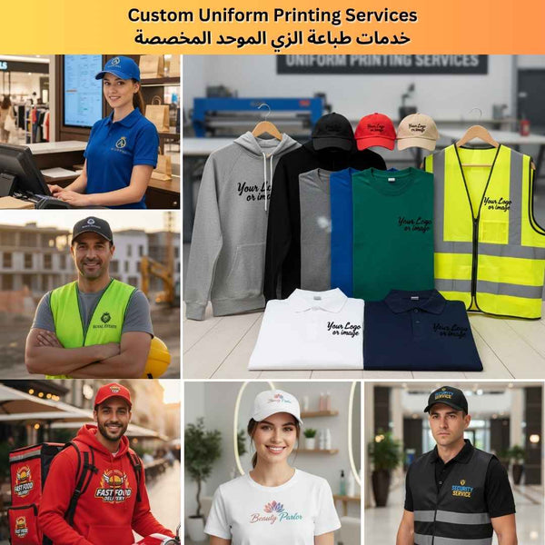 طباعة مخصصة على الزي الموحد (تيشيرتات، هوديز، قبعات، سترات السلامة)