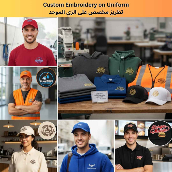 تطريز زي موحد مخصص (تيشيرت، هوديي، قبعات، سترات السلامة)