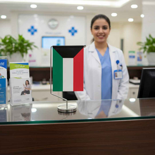 L-shaped Table flag - on demand Small flags