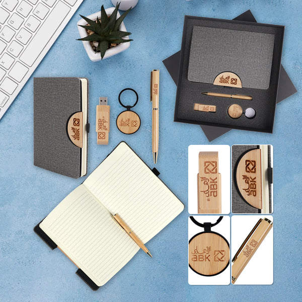 Wooden Corporate Gift Set - Customize Wooden Case Set - Karyan Art | كاريان أرت 