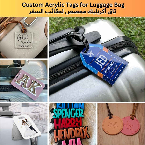 Custom Acrylic Tags for Luggage Bag-تاغ أكريليك مخصص لحقائب السفر