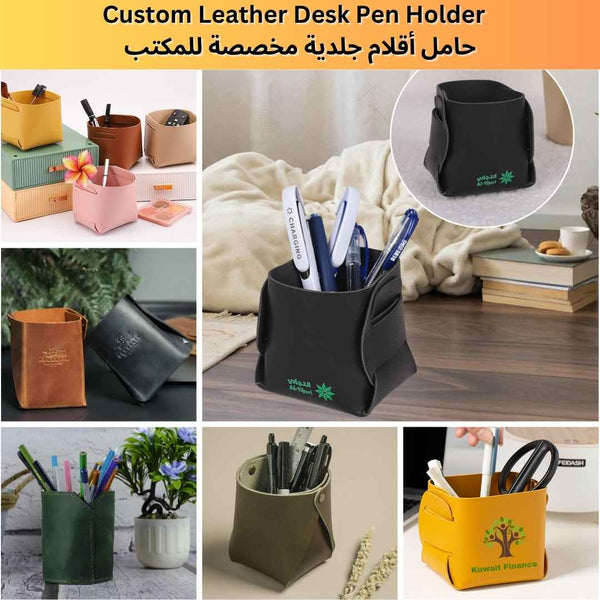 Custom Leather Pen Holder for Desk