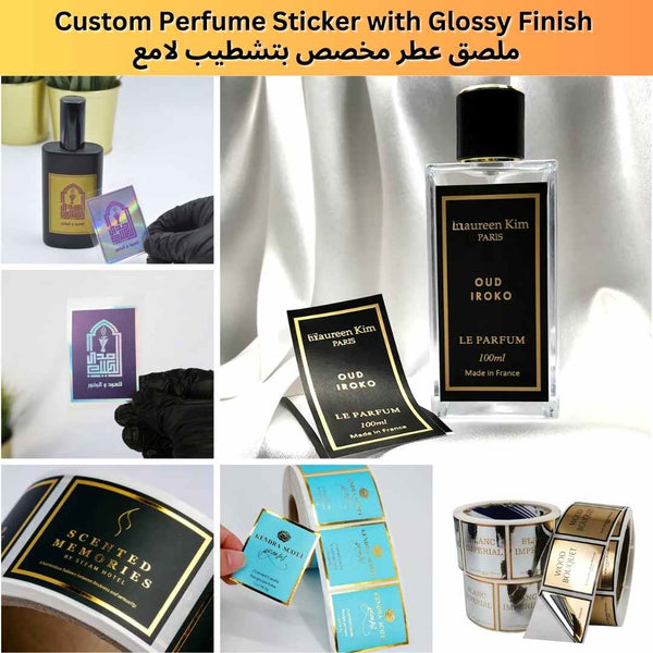 Custom Perfume Stickers - Glossy Finish-ملصقات عطور مخصصة - تشطيب لامع