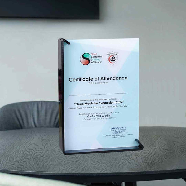 Custom Acrylic A4 Certificate Stand - Karyan Art | كاريان أرت 