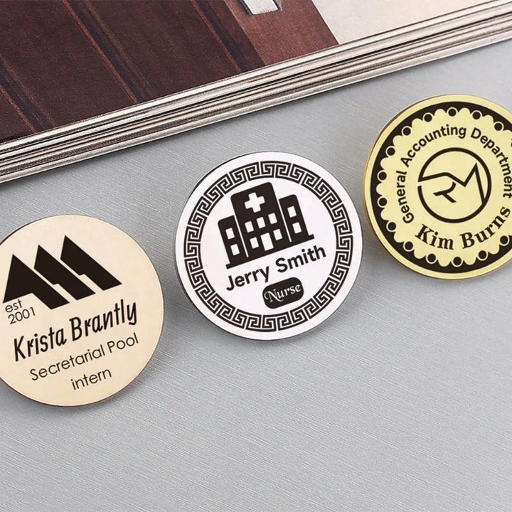 Custom Metal Badges - Name or Company Badges - Karyan Art | كاريان أرت 