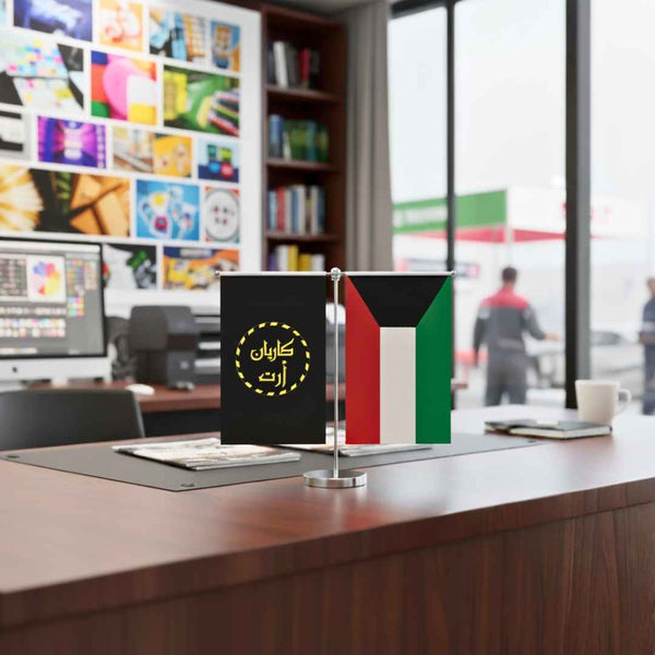 علم طاولة مخصص مع جهتين للعلم