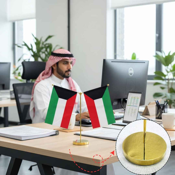 علم الطاولة على شكل Y - علم مكتبي مزدوج