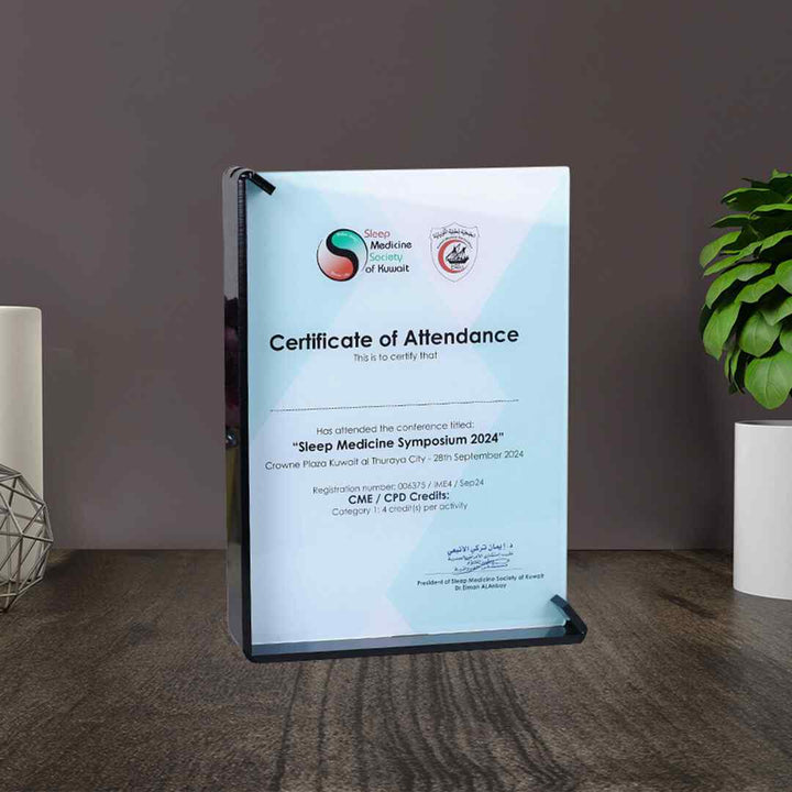 Custom Acrylic A4 Certificate Stand - Karyan Art | كاريان أرت 