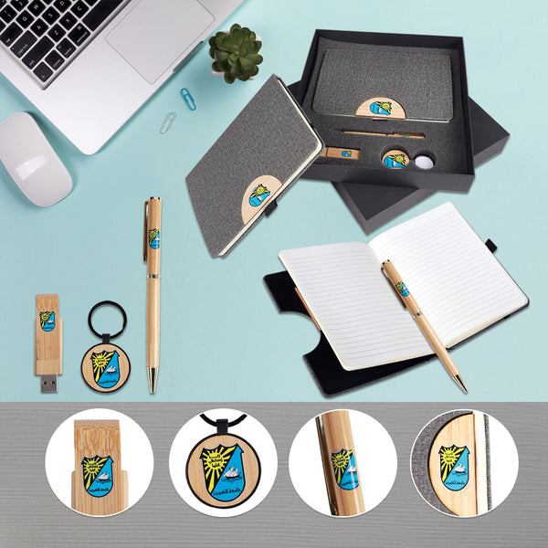 Wooden Corporate Gift Set Wooden Case Uv Printing - Karyan Art | كاريان أرت 