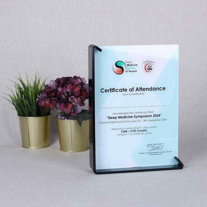 Custom Acrylic A4 Certificate Stand - Karyan Art | كاريان أرت 