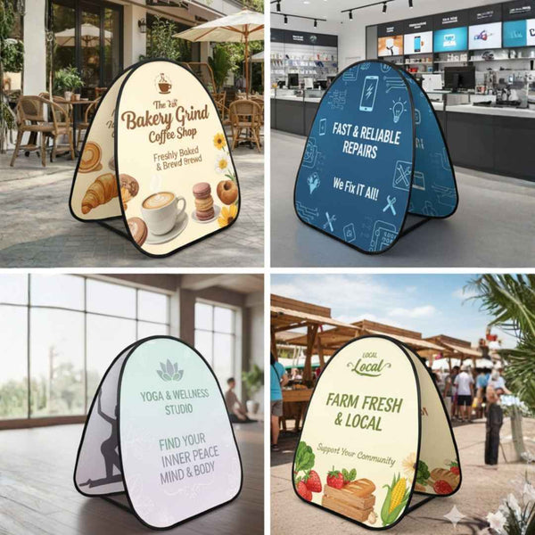 حامل شعار من القماش المنبثق مخصص - شكل عمودي