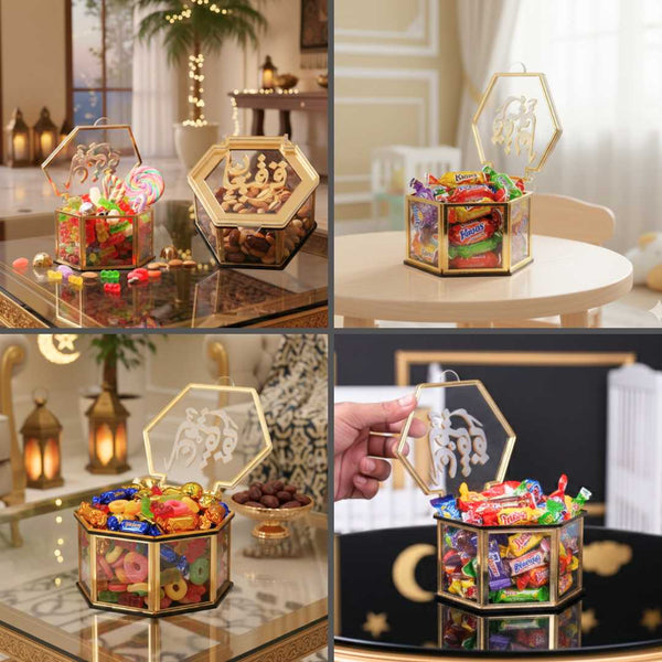 صندوق هدايا أكريليك للقرقيعان ورمضان