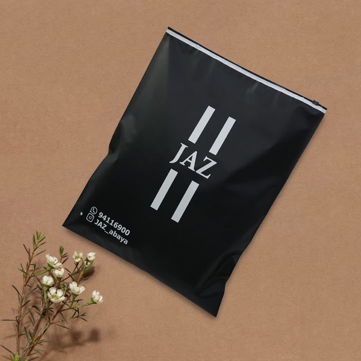 Customized Print Plastic Bag - Front Black & Back Is White Color - Karyan Art | كاريان أرت 