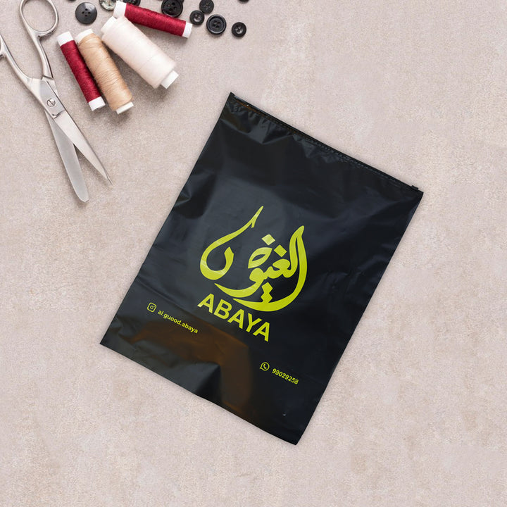 Customized Plastic Bag - Transparent Front & Back Is Black Color - Karyan Art | كاريان أرت 