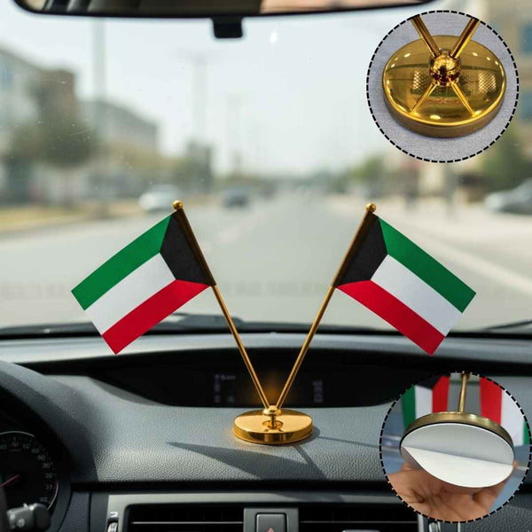 Car Dashboard Flags - Dual Flag Stand in V-shape