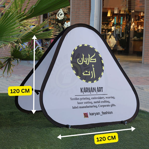 Custom Pop up Fabric Stand Banner - Triangular shaped