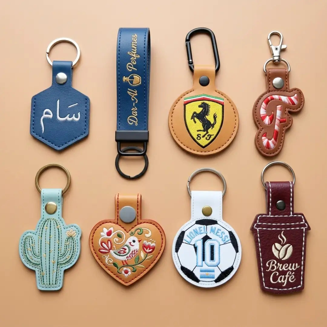 Leather Keychains with custom Embroidery in Kuwait – Karyan Art ...