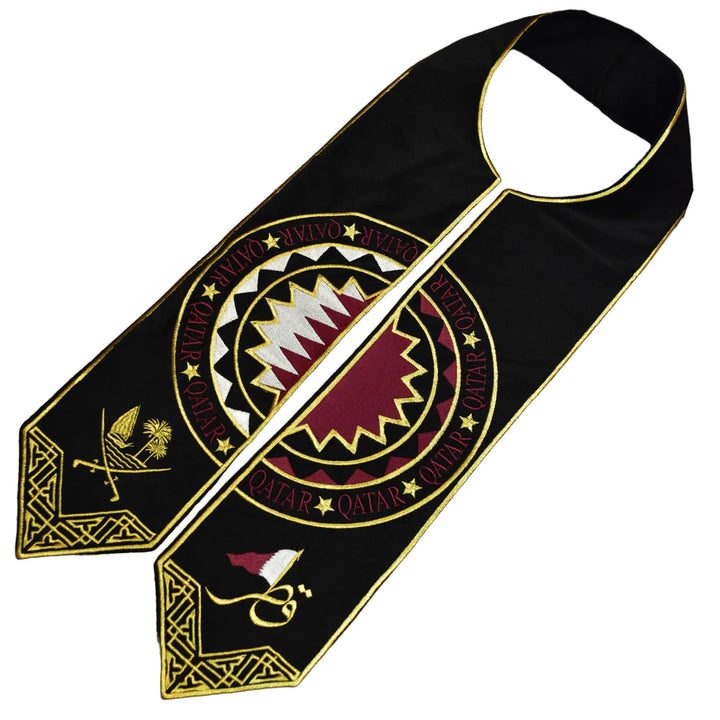 Qatar National Day Velvet Shawl with Embroidery - Karyan Art | كاريان أرت 