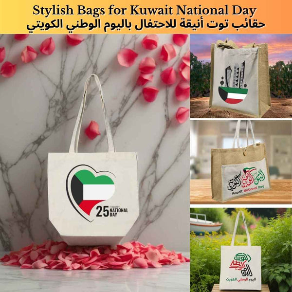 Stylish Tote Bags for Kuwait National Day Celebration-حقائب توت أنيقة للاحتفال باليوم الوطني الكويتي