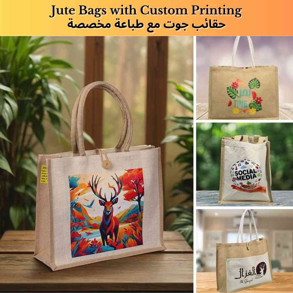 Jute Bags with Custom Printing-حقائب جوت مع طباعة مخصصة