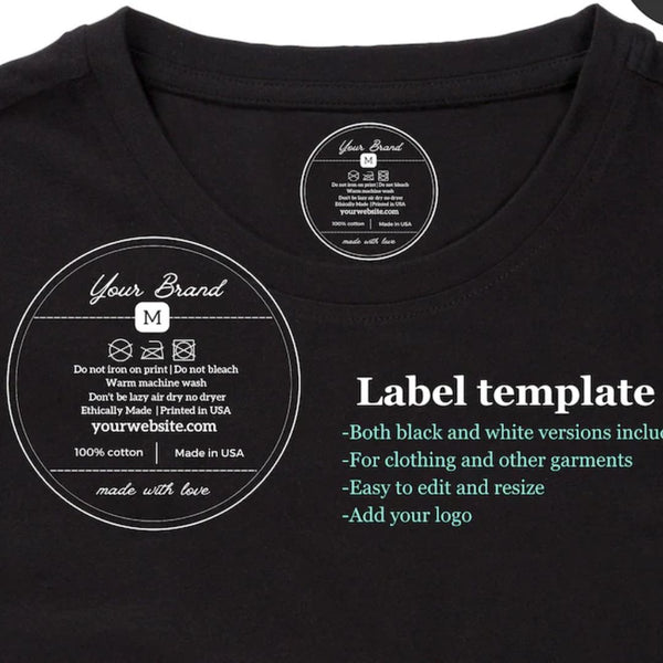 Custom Neck Labels for T-Shirts & Apparel - Circle Shaped