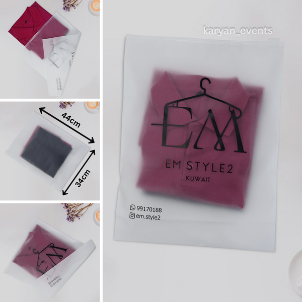 Customized Print Plastic Bag - Matte Transparent - Karyan Art | كاريان أرت 