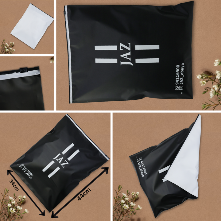 Customized Print Plastic Bag - Front Black & Back Is White Color - Karyan Art | كاريان أرت 